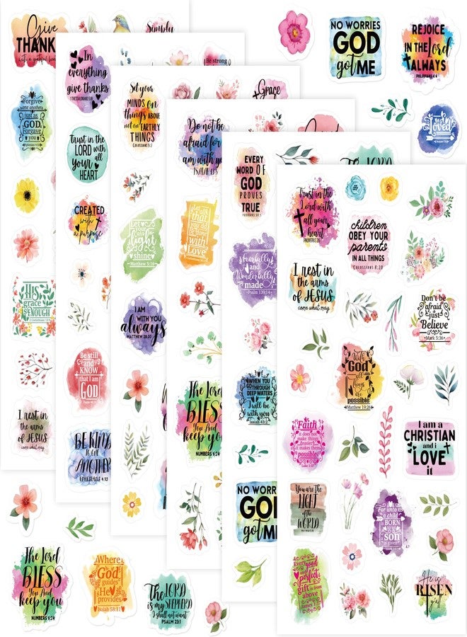 Fancy Land Christian Bible Verse Stickers for Journaling Inspirational Scripture Sticker Religious Decals for Kids Scrapbook Decor Sunday School Crafts Supplies 30 Sheets - Image 1
